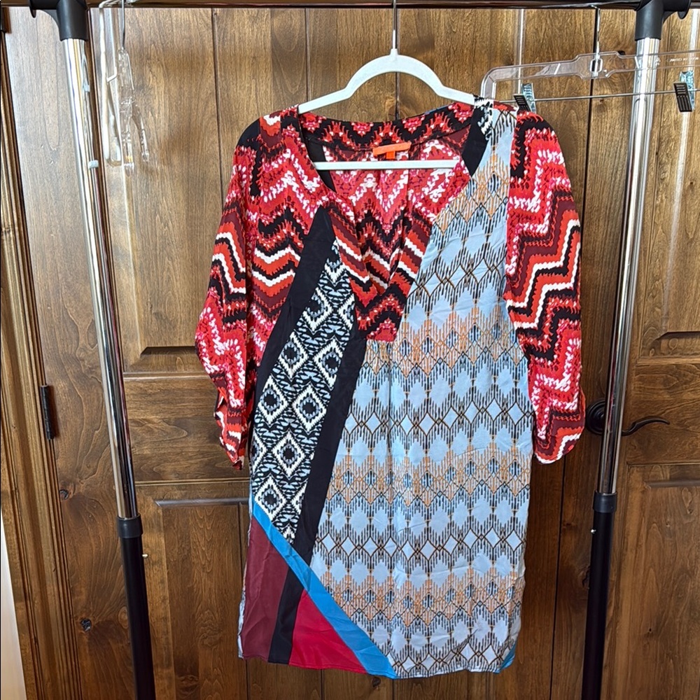 Glam (size S) Red and Black Patterned Dress
